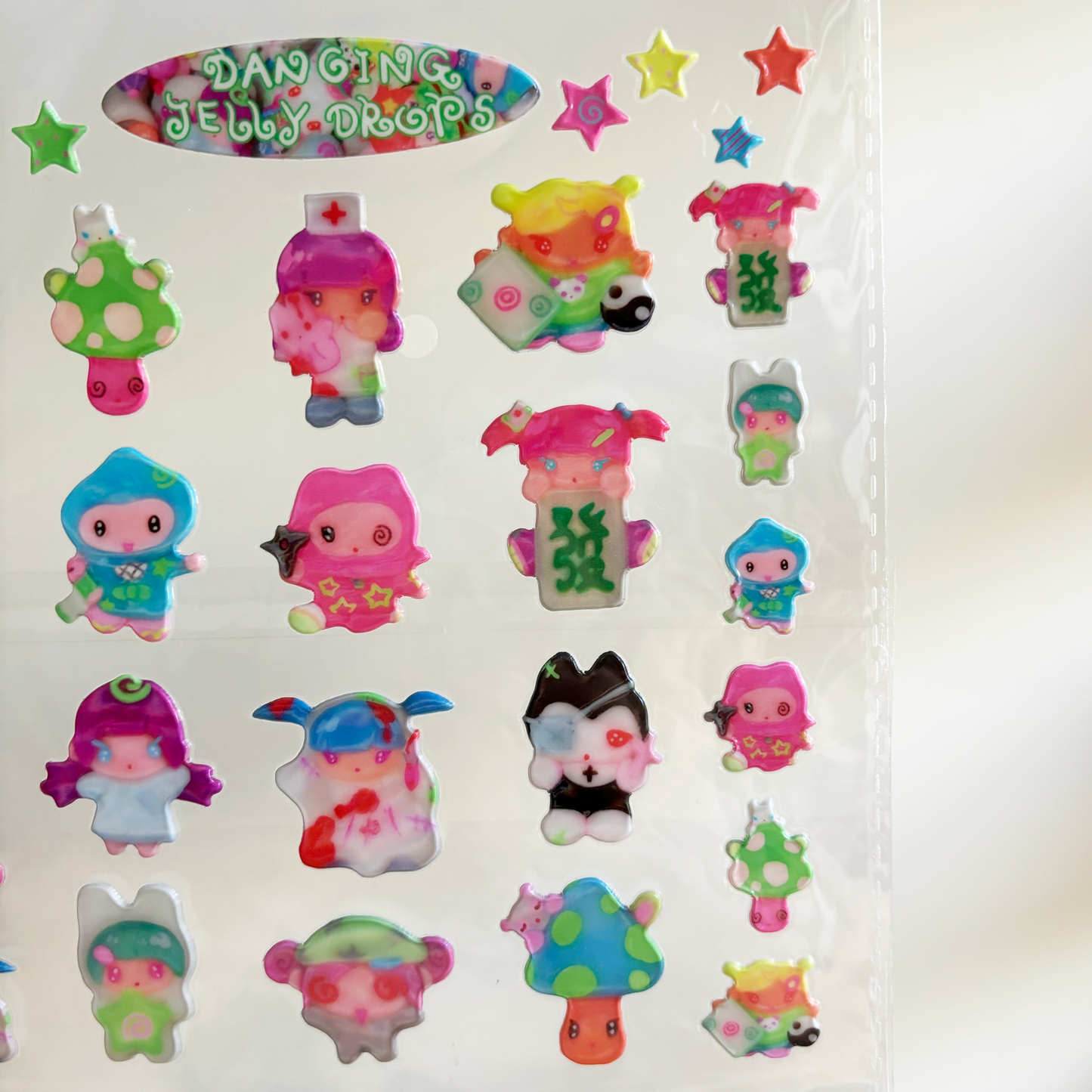 dancing jelly drops stickers ☆