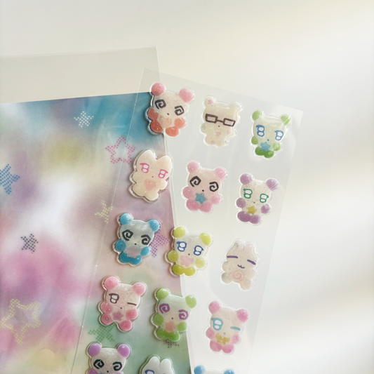 panda glitter epoxy sticker ☆