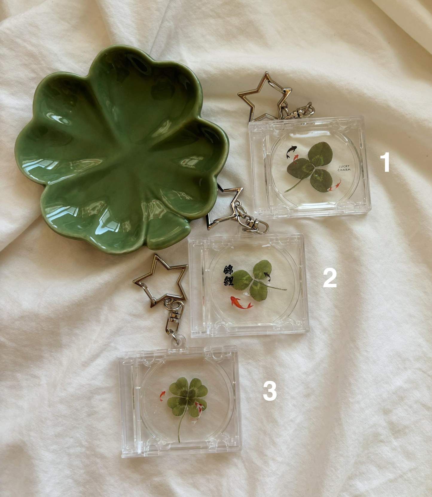 Koi & clover cd keychains ☘︎