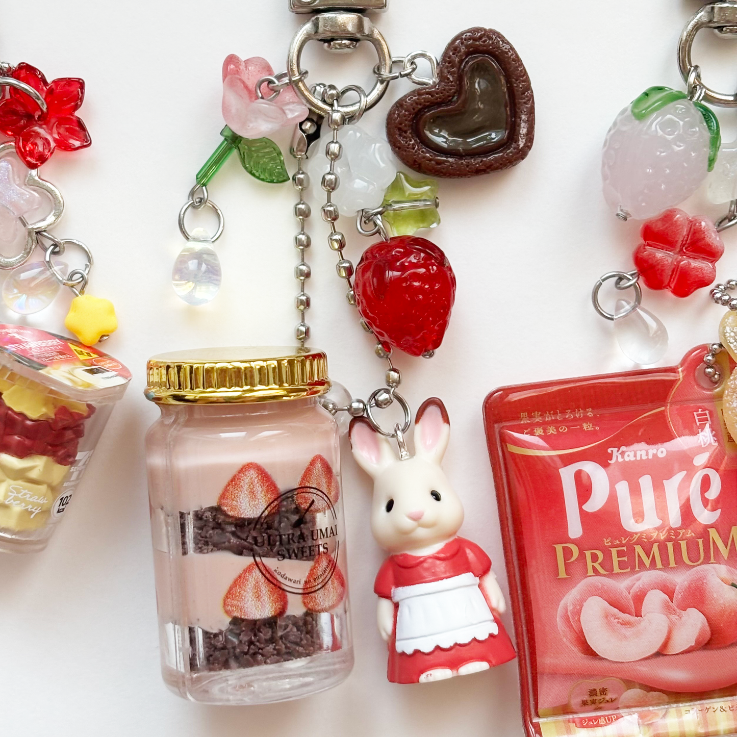 Misc Strawberry Keychains ⋆˚꩜。🍓