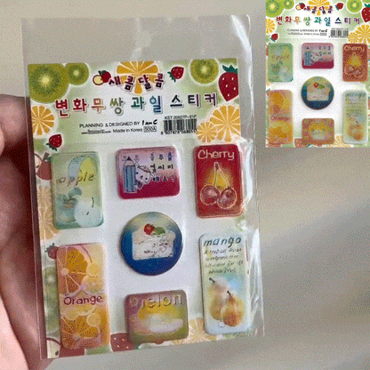 retro animals & fruits stickers ☆