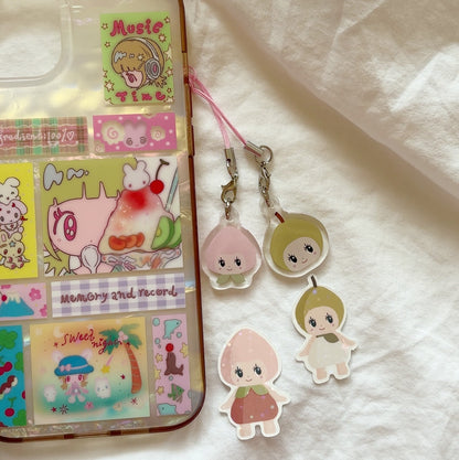 fruit kewpies - acrylic phone charm  *guaranteed pick*