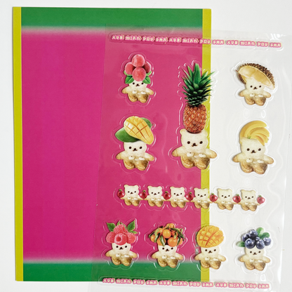 fruit party bear pvc stickers ☆