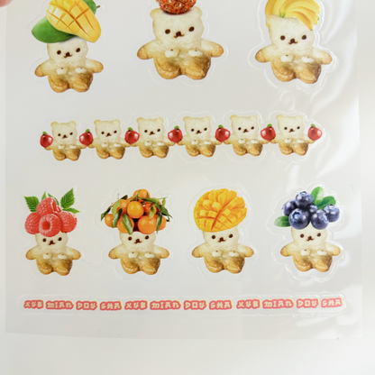 fruit party bear pvc stickers ☆