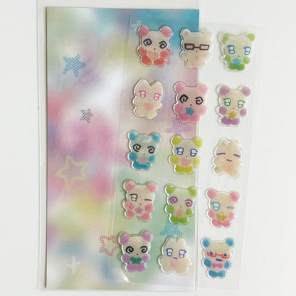 panda glitter epoxy sticker ☆