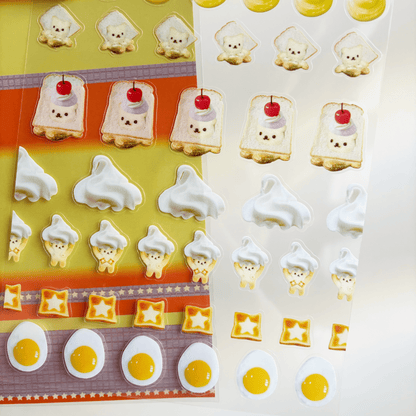 toast bear pvc stickers ☆