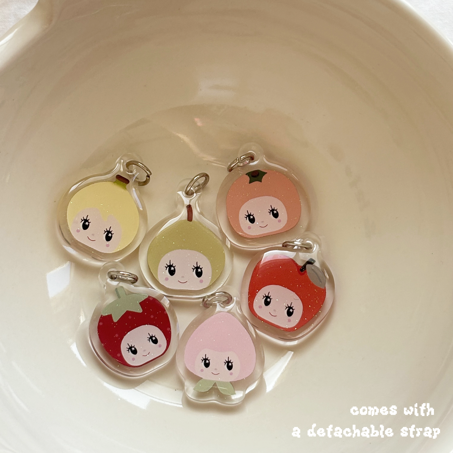 fruit kewpies - acrylic phone charm  *guaranteed pick*