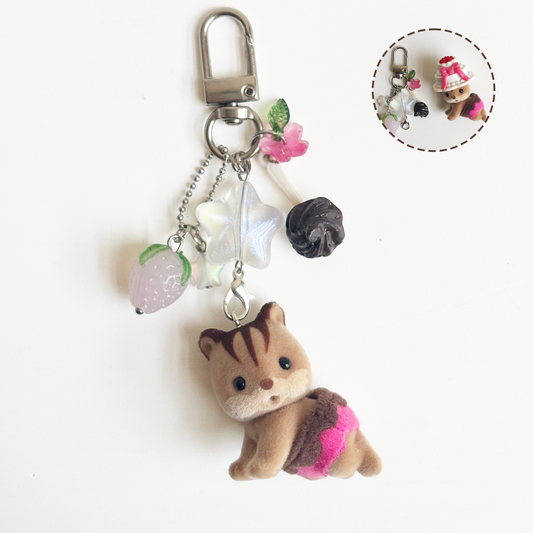 Detachable Charm .☘︎ ݁˖ Squirrel Baby w/ Cake Hat