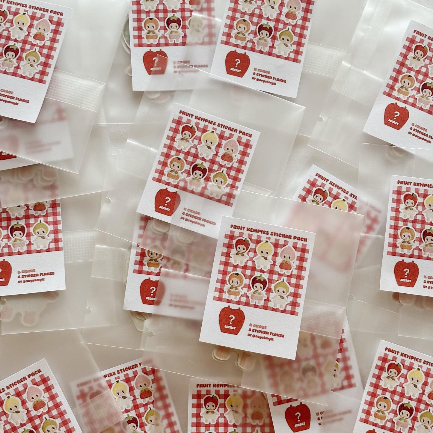 B grade - fruit kewpies 3 pcs sticker blind bag