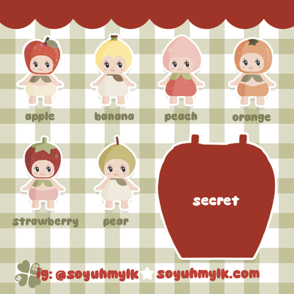 fruit kewpies - 3 pcs sticker blind bag ⋆⭒˚.⋆