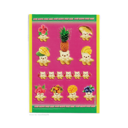 fruit party bear pvc stickers ☆