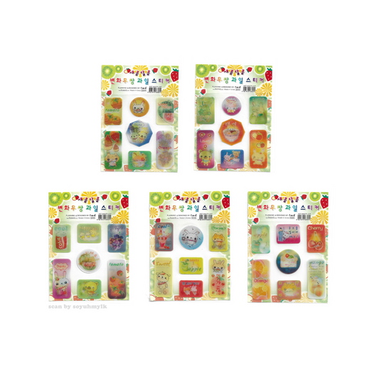 retro animals & fruits stickers ☆