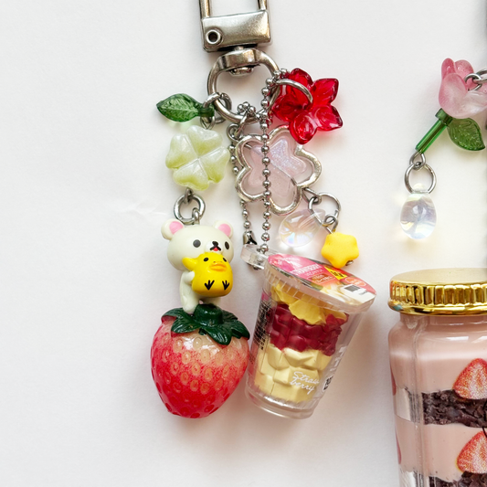 Misc Strawberry Keychains ⋆˚꩜｡🍓