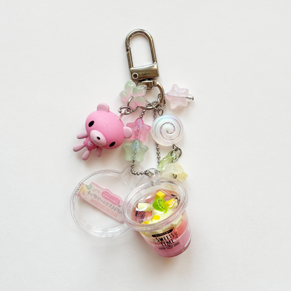 Gloomy Bear x Peach Fruit Punch Keychain