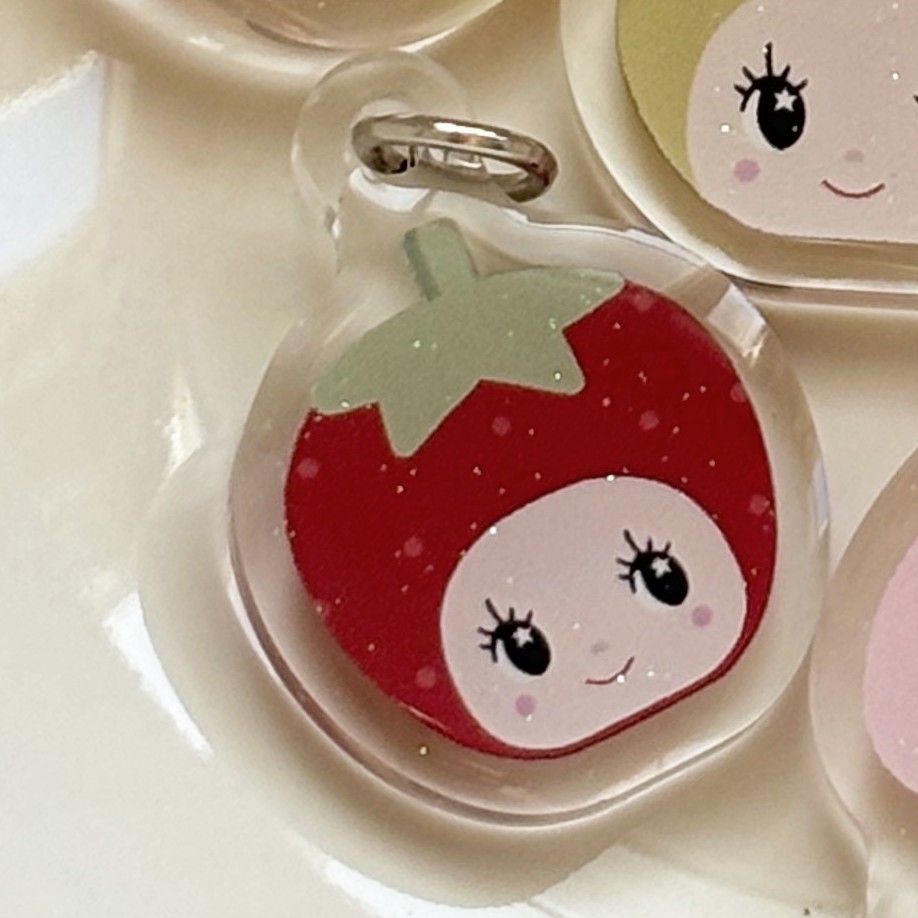 fruit kewpies - acrylic phone charm  *guaranteed pick*