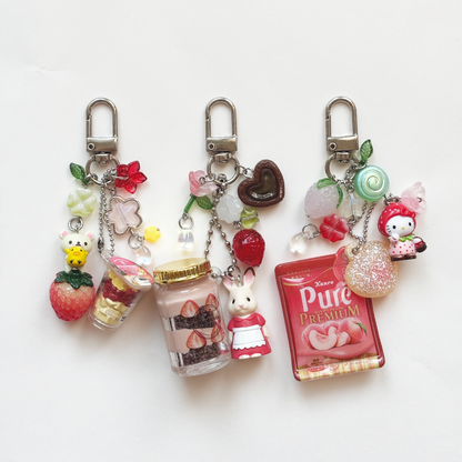 Misc Strawberry Keychains ⋆˚꩜｡🍓